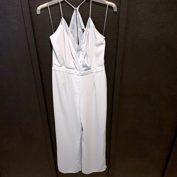 Zara Basic Collection Women’s Strappy V-Neck Light Blue Jumpsuit - Picture 3 of 7